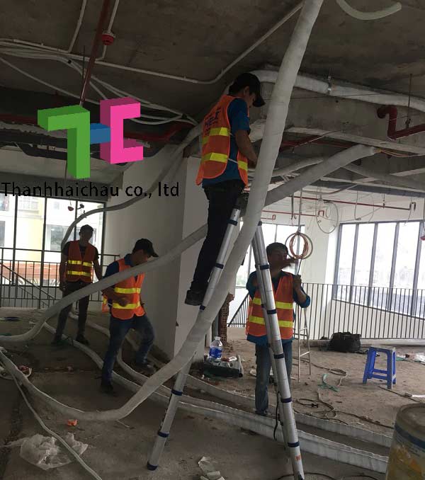 Thi công đường ống đồng cho máy lạnh