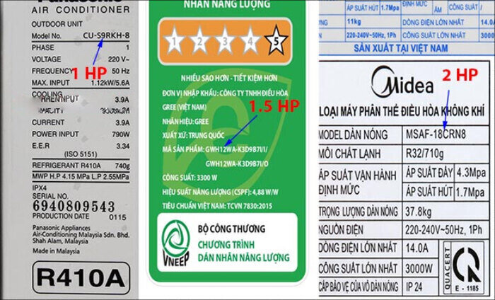 Cách xem máy lạnh bao nhiêu ngựa