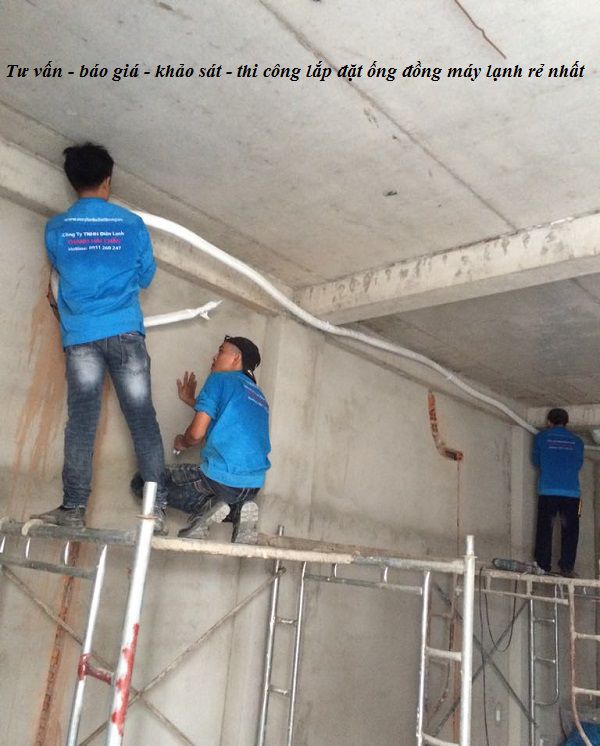 thi công ống đồng máy lạnh âm trần