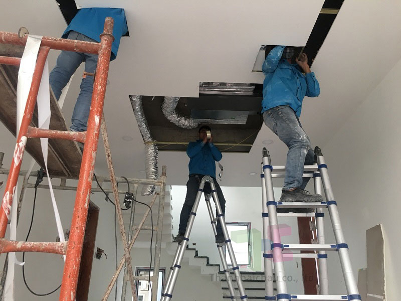 Thi công máy lạnh giấu trần nối ống gió