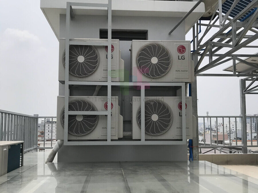 Hoàn thiện lắp đặt dàn nóng máy lạnh âm trần LG 1 hướng thổi