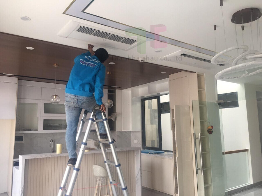 Lắp đặt dàn lạnh máy lạnh âm trần LG 1 hướng thổi