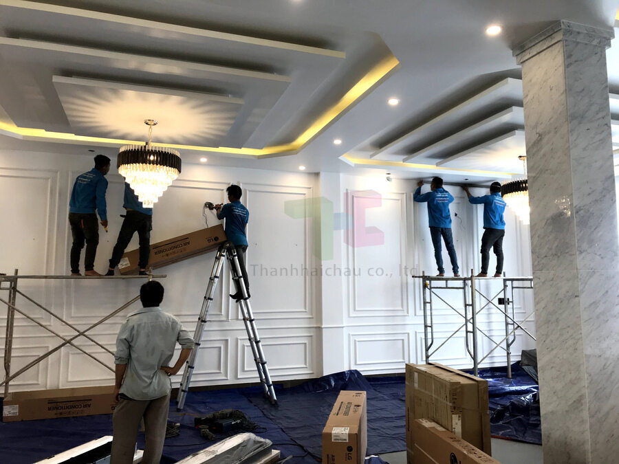 Lắp đặt dàn lạnh máy lạnh âm trần 1 hướng thổi
