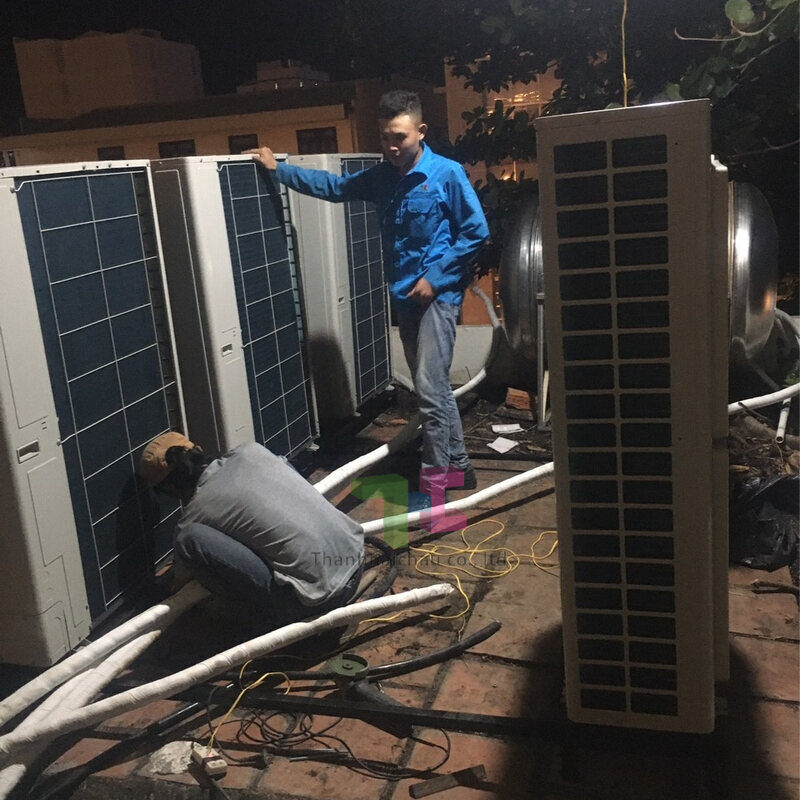 Lắp đặt dàn nóng máy lạnh giấu trần nối ống gió Daikin