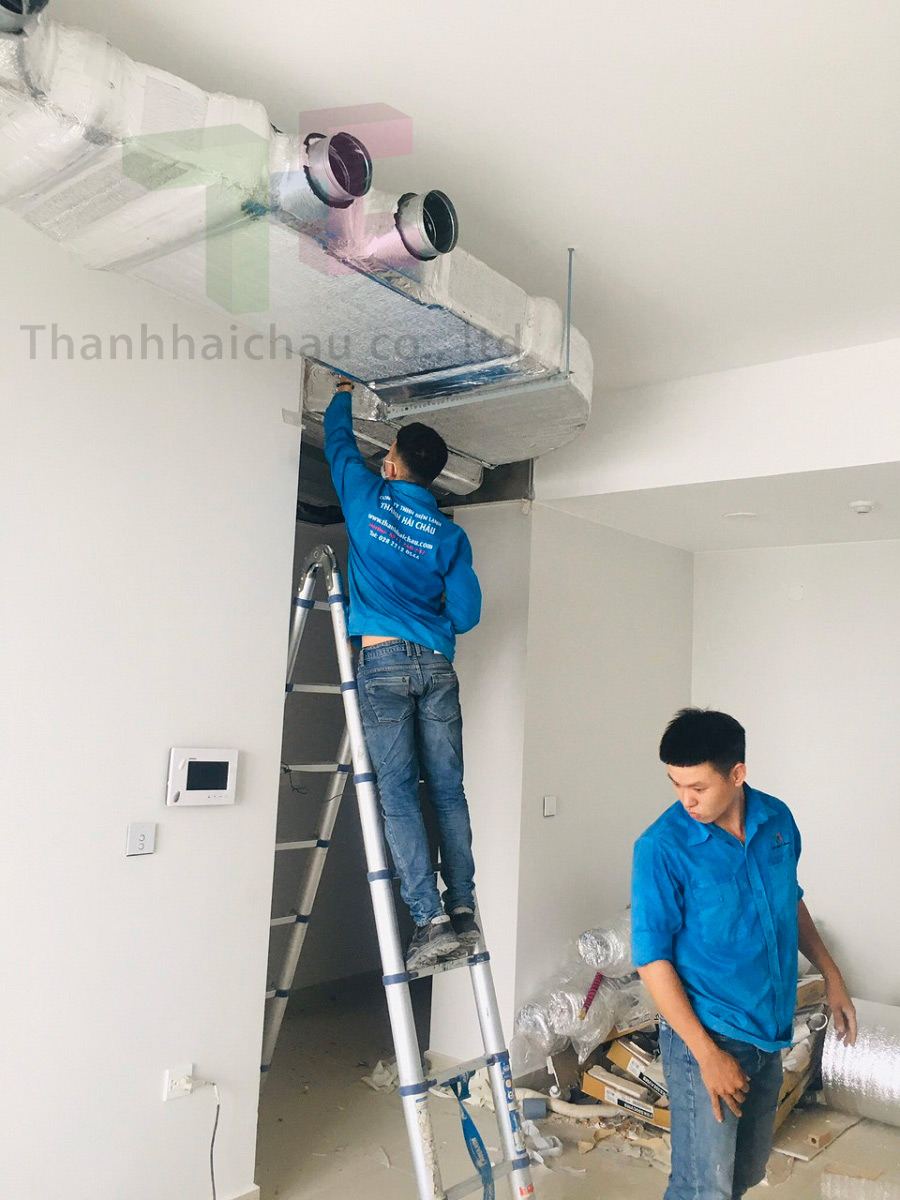 Thi công máy lạnh giấu trần nối ống gió