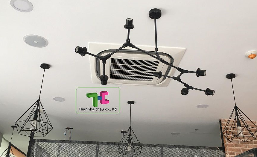 thi công máy lạnh âm trần daikin cho quán trà sữa