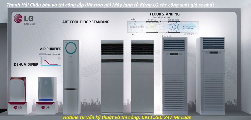 máy lạnh tủ đứng lg thực tế