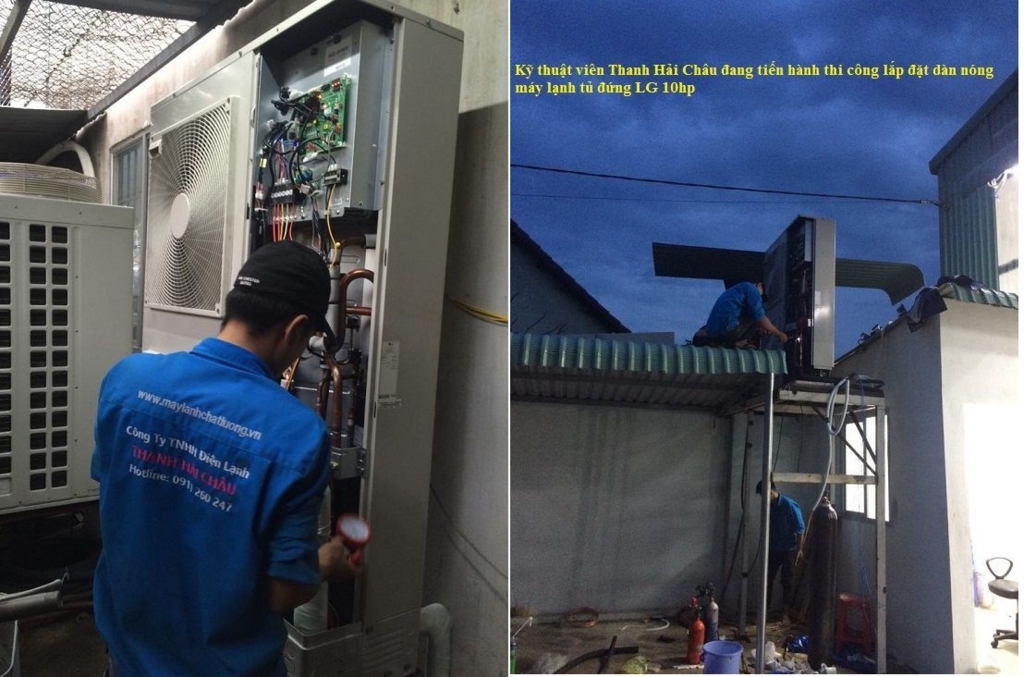 thi công máy lạnh tủ đứng lg