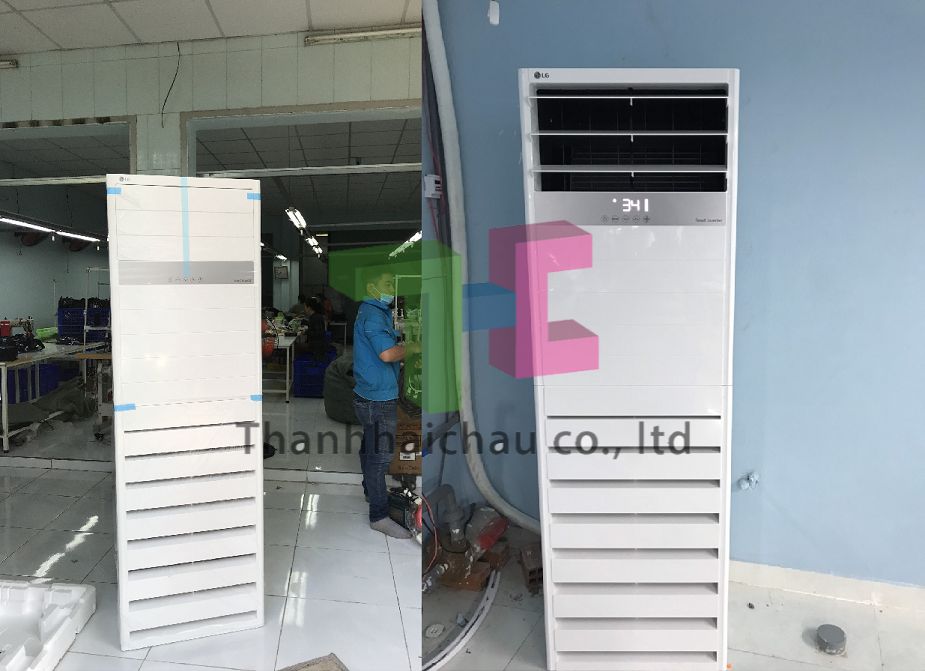 thi công máy lạnh tủ đứng lg