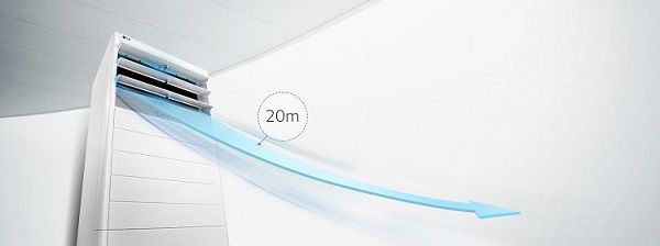 luồng khí máy lạnh tủ đứng lg
