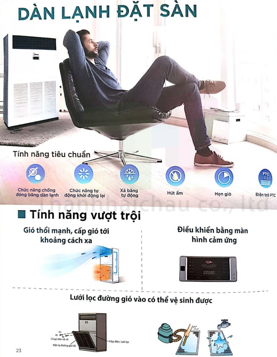 tính năng máy lạnh tủ đứng midea 10 hp