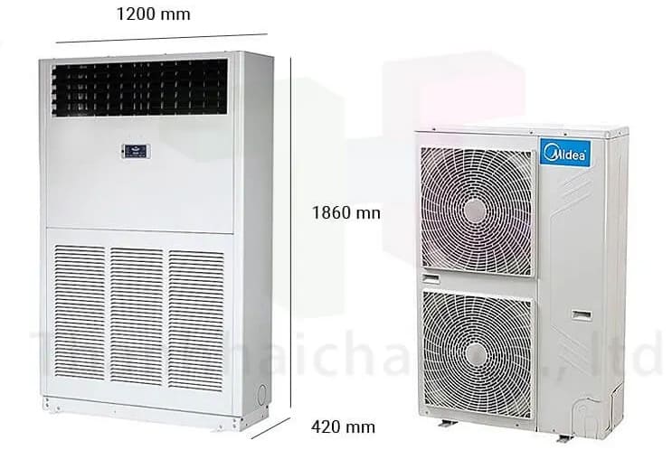 máy lạnh tủ đứng midea cho nhà xưởng