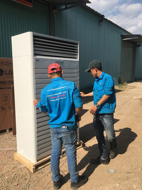 Máy lạnh tủ đứng 10 HP LG cho công ty in ấn