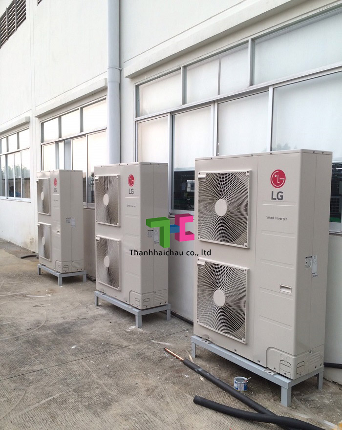 Lắp đặt dàn nóng máy lạnh tủ đứng LG 10 HP