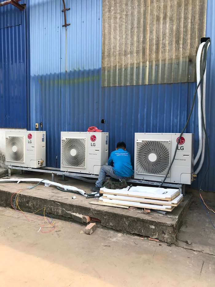 LẮP ĐẶT DÀN NÓNG MÁY LẠNH ÂM TRẦN LG