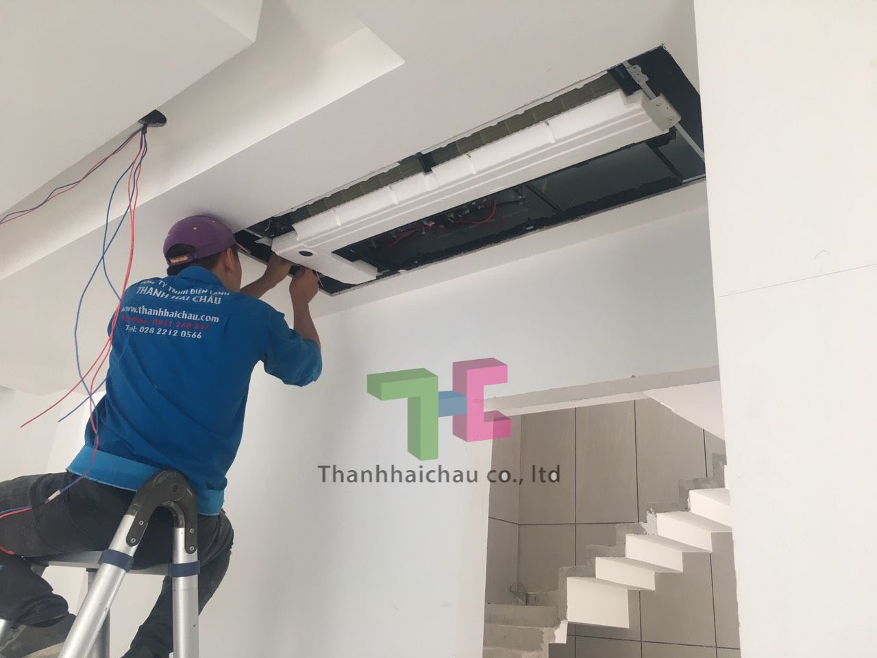 lắp đặt máy lạnh âm trần lg 1 hướng thổi