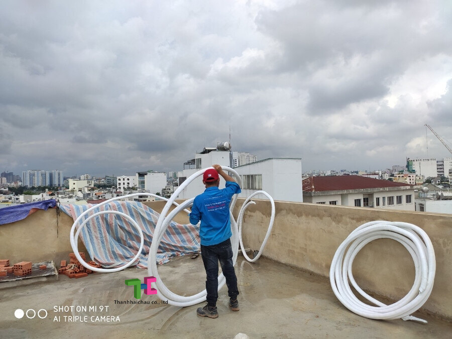 Thi công ống đồng máy lạnh