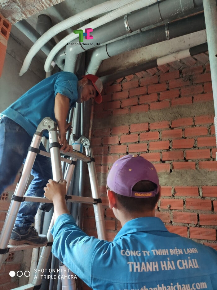 Thi công ống đồng máy lạnh