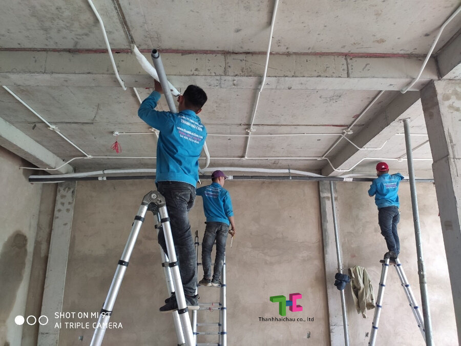 Thi công ống đồng máy lạnh