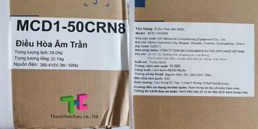Thi công lắp đặt máy lạnh âm trần Midea