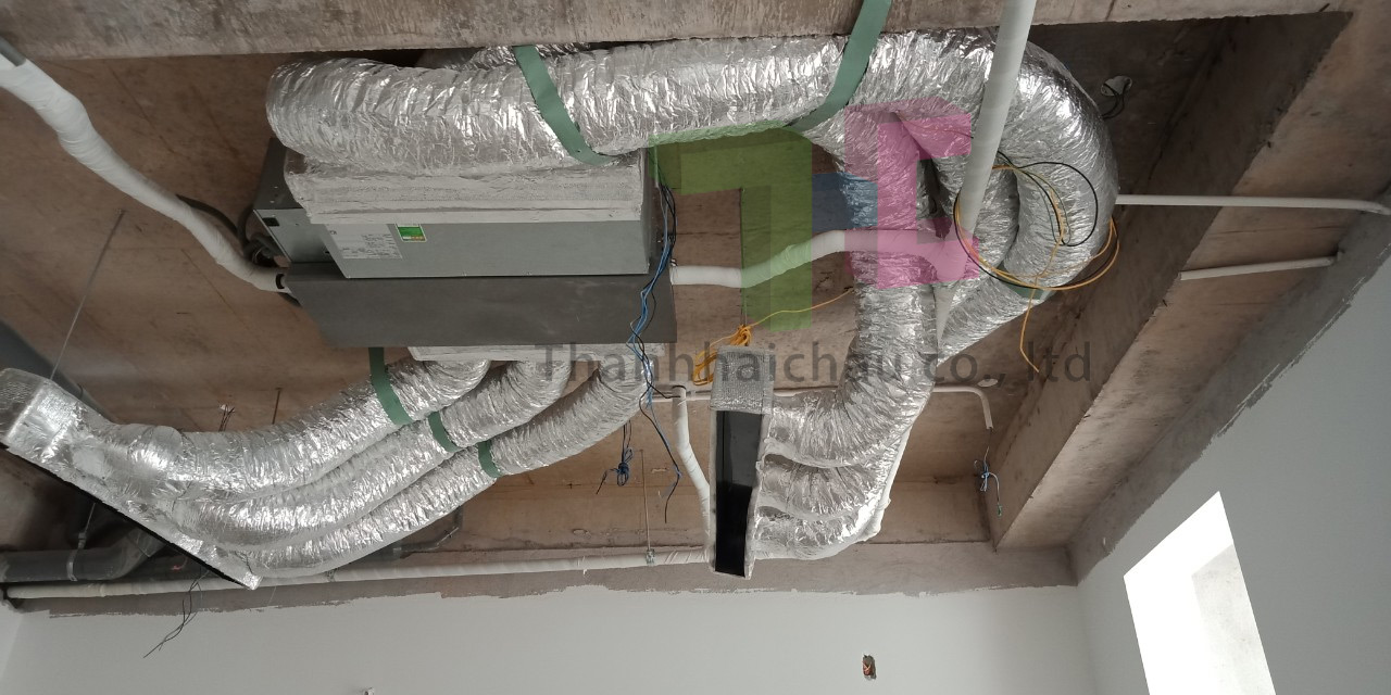 Thi công máy lạnh giấu trần nối ống gió