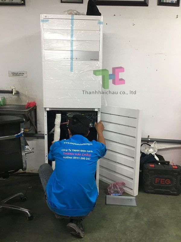 Thi công lắp đặt điều hòa tủ đứng LG