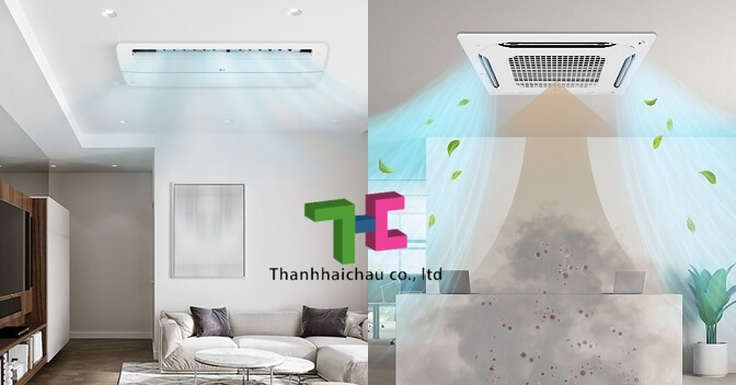Máy lạnh âm trần LG 1 hướng thổi khác gì so với 4 hướng thổi?