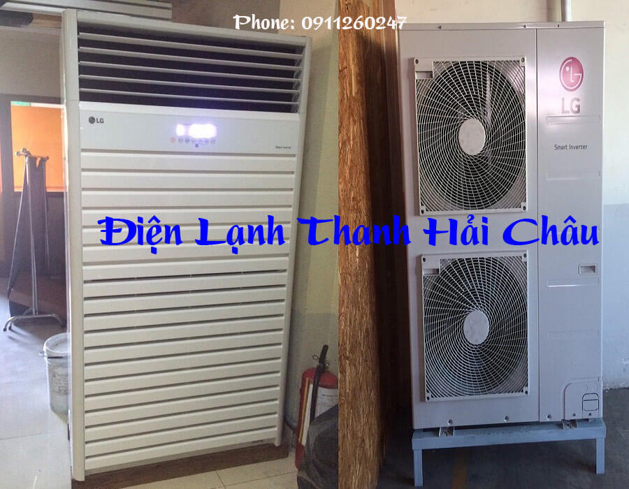 Lắp máy lạnh cho nhà xưởng - Tủ đứng LG 10 HP inverter