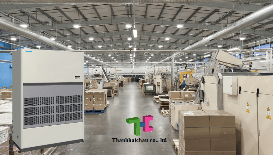 Máy lạnh tủ đứng Daikin nối ống gió inverter công suất lớn cho nhà xưởng